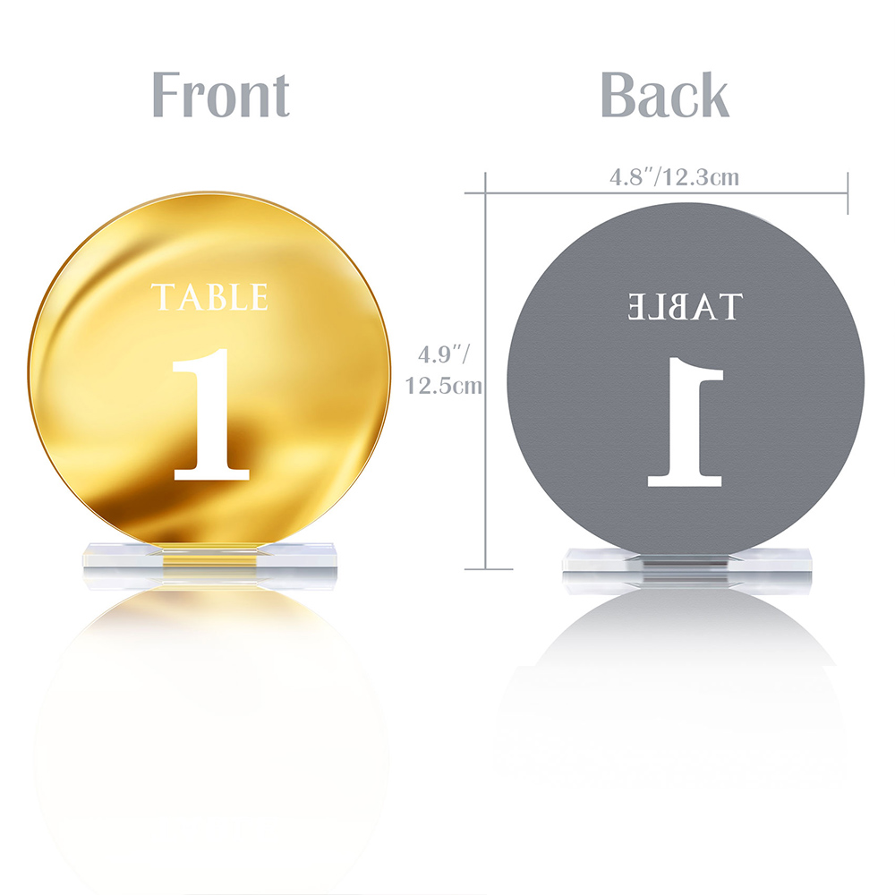 結婚式,誕生日,パーティーの装飾,ベースシート,レセプション - Table Number Gold のレビューと価格