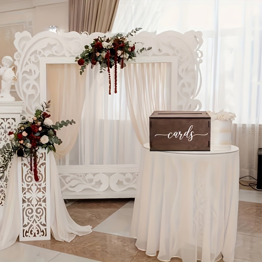 新しい木製ウェディングカードボックス装飾蓋付き記念品ボックス - Wedding Card Box のレビューと価格