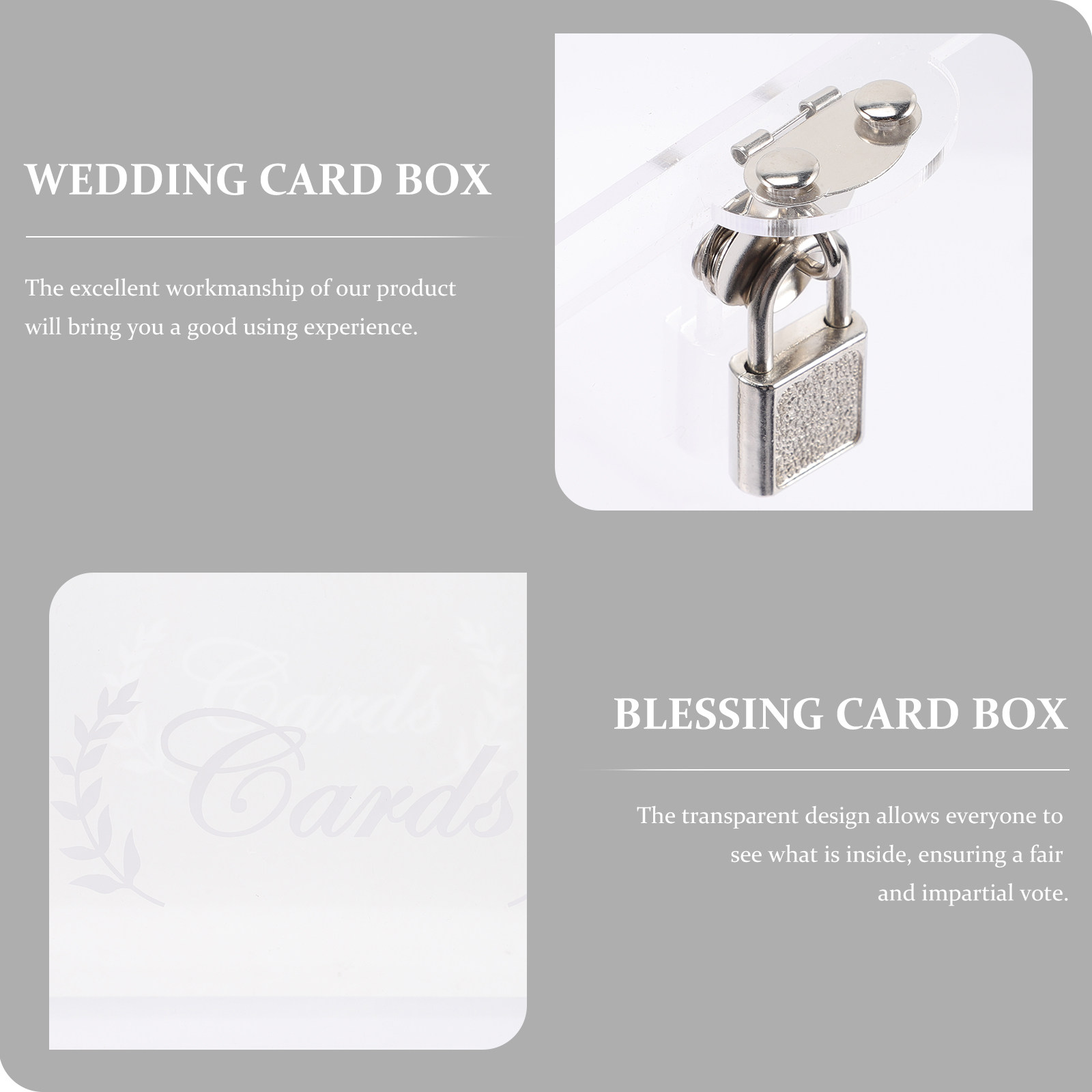 アクリル製透明ウェディングカードコレクションボックス。披露宴 - Wedding Card Box のレビューと価格